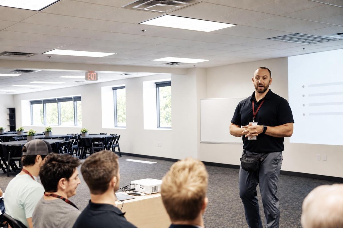 Mike Behrens leading a sales training session